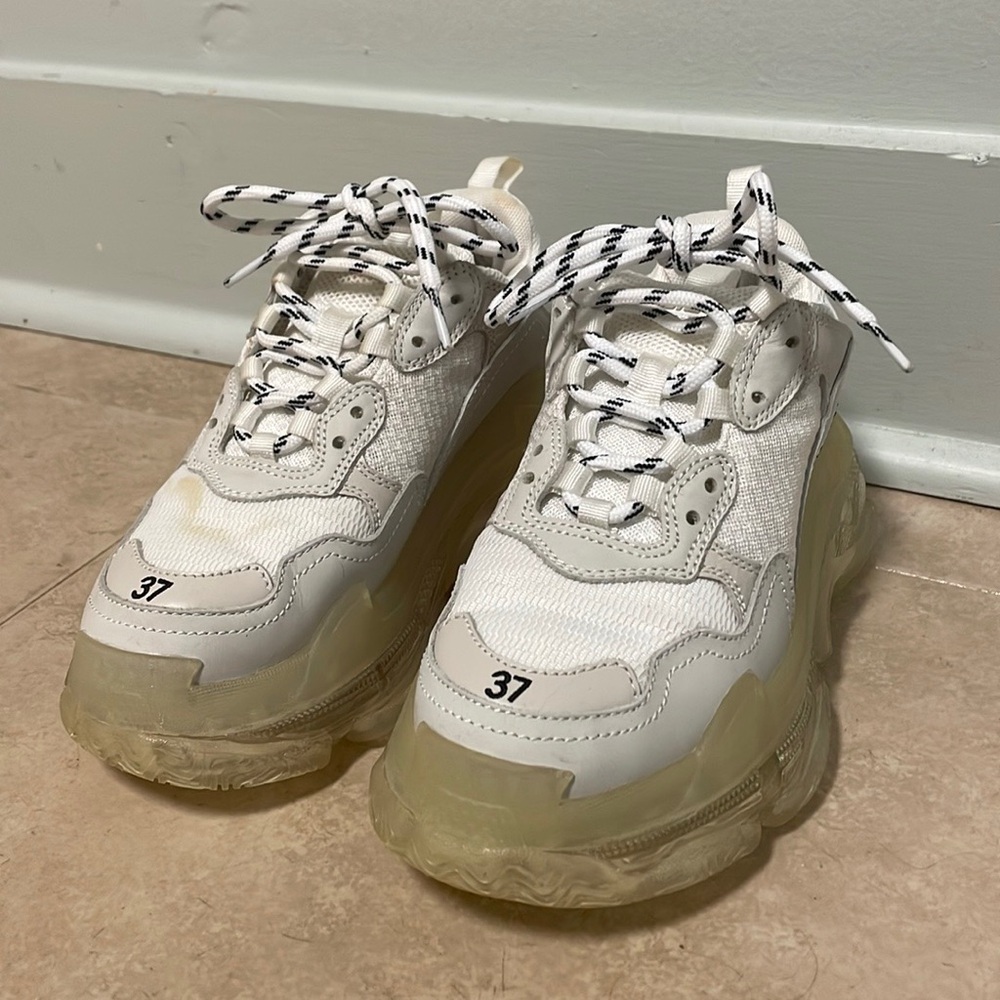 Balenciaga White and Cream Sneakers